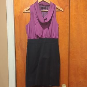 Elegant Purple and Black Sleeveless Dress